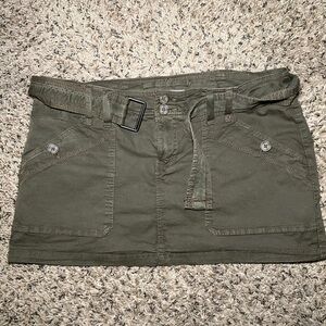 GARAGE Olive Green Belted Women's Skirt